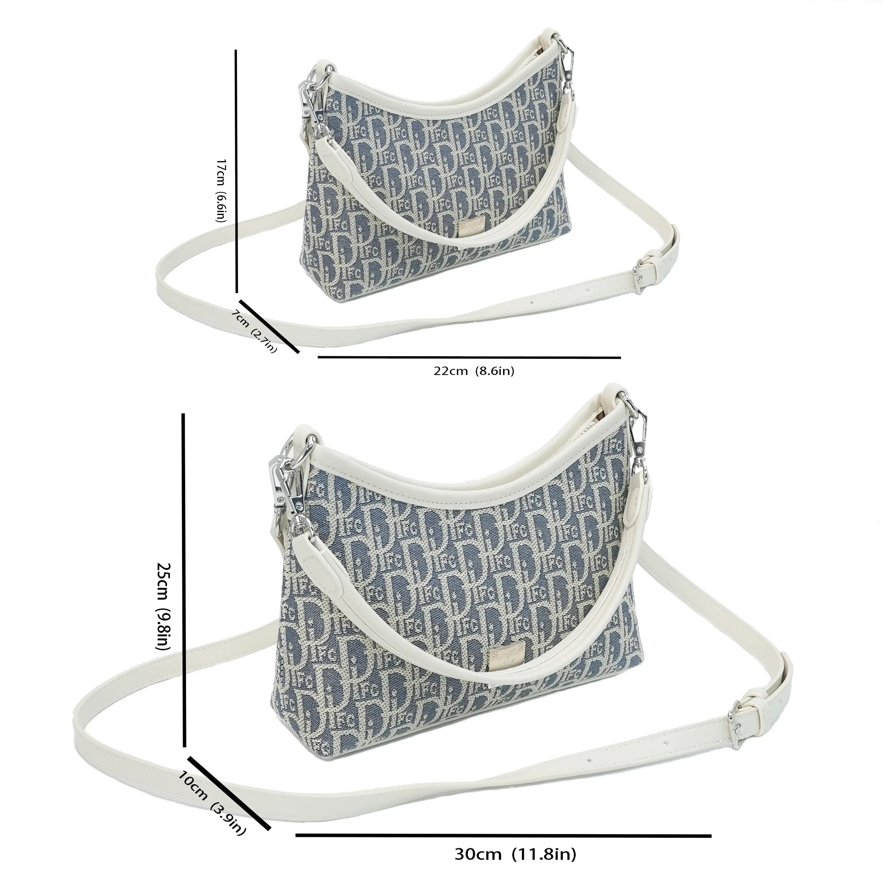 Bolso de hombro mediano/pequeño blanco sal marina (bolso de axila)