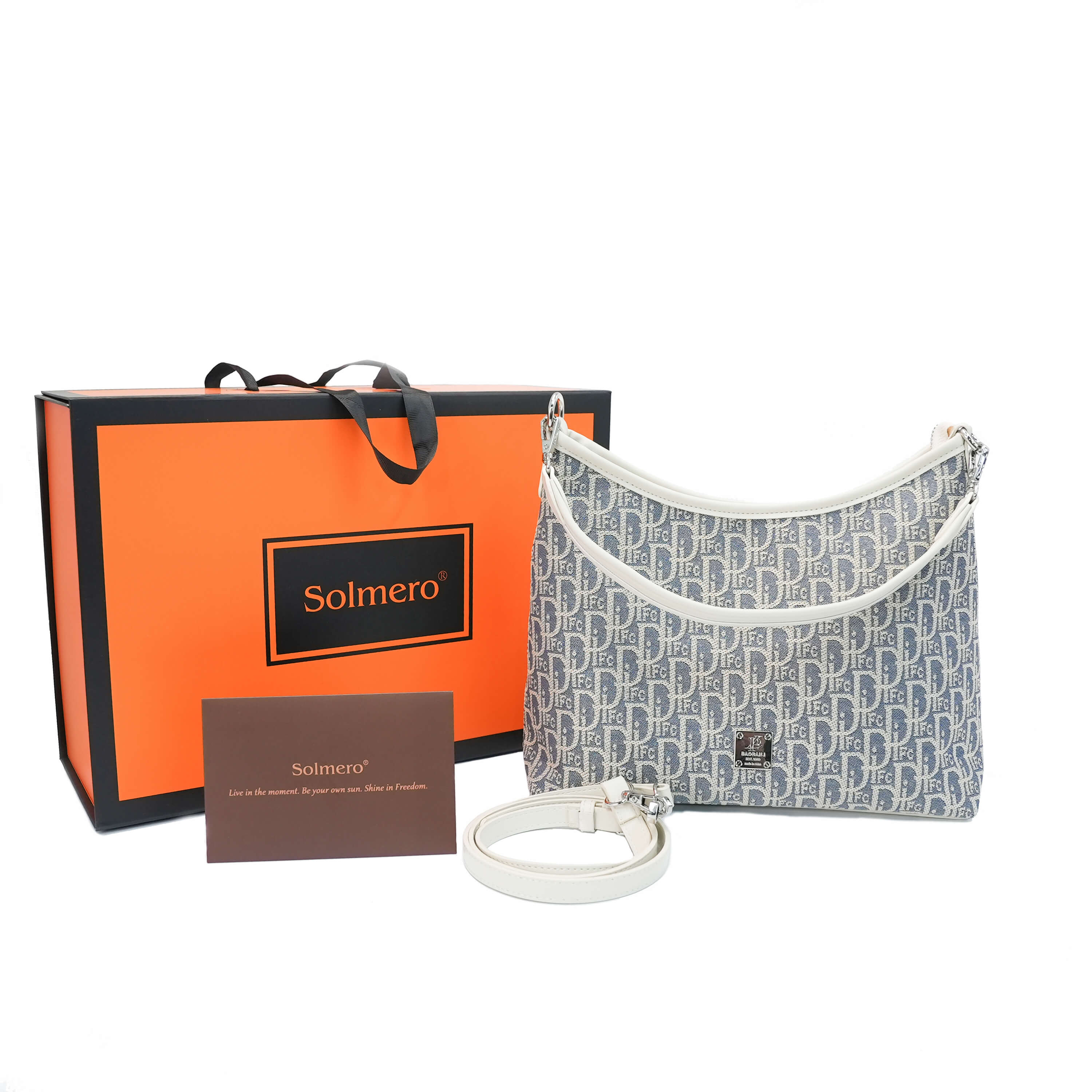 Bolso de hombro mediano/pequeño blanco sal marina (bolso de axila)