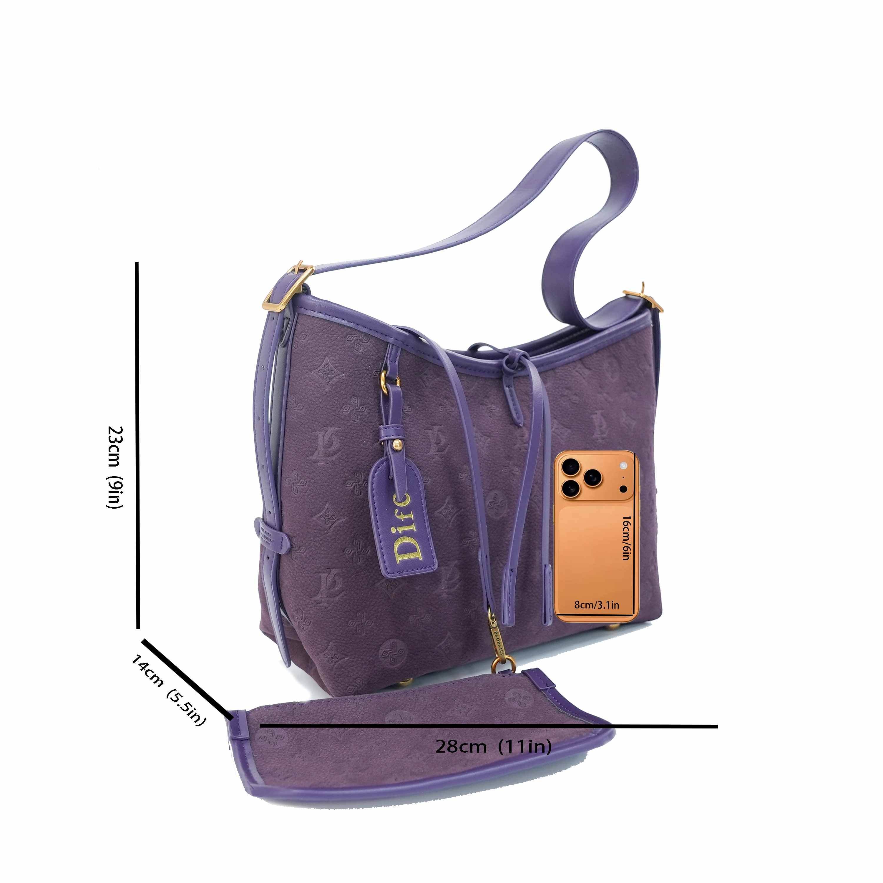 Bolso de hombro morado